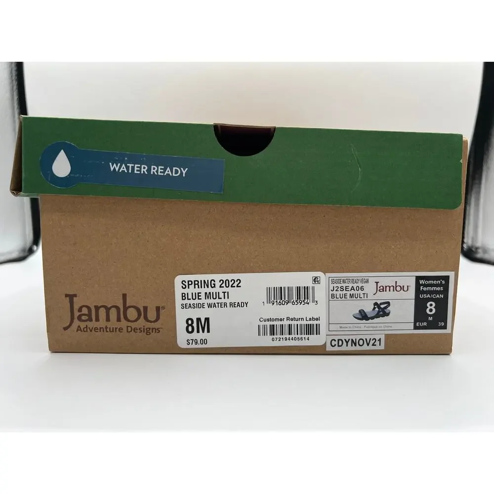 JAMBU JBU SEASIDE WATER READY SPORT FLAT SANDAL BLUE WOMENS SIZE 8M